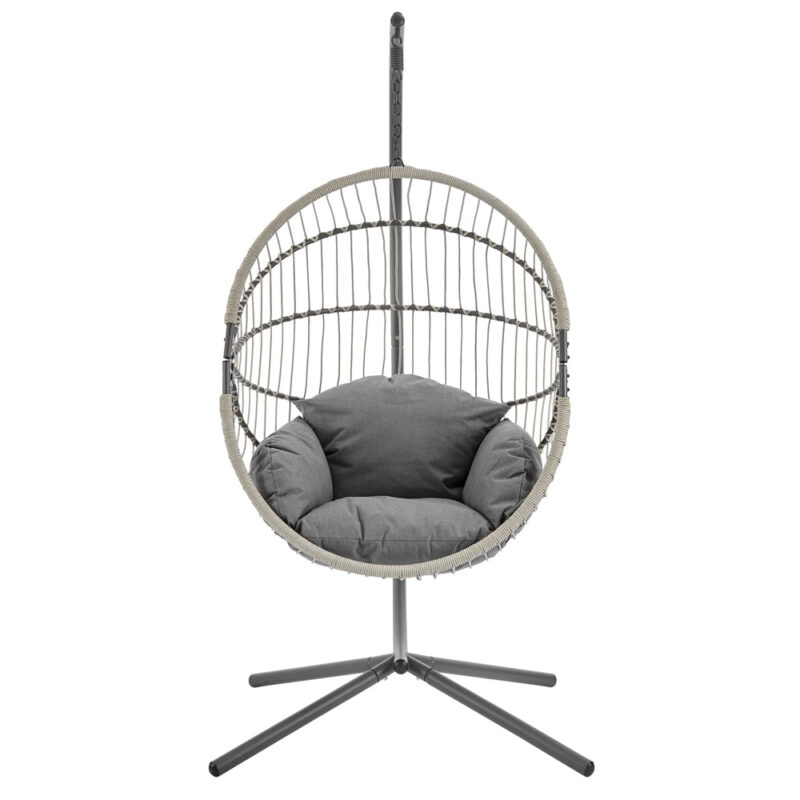 Harrington Rattan + Rope Indoor Outdoor SINGLE Hanging Chair - Image 3
