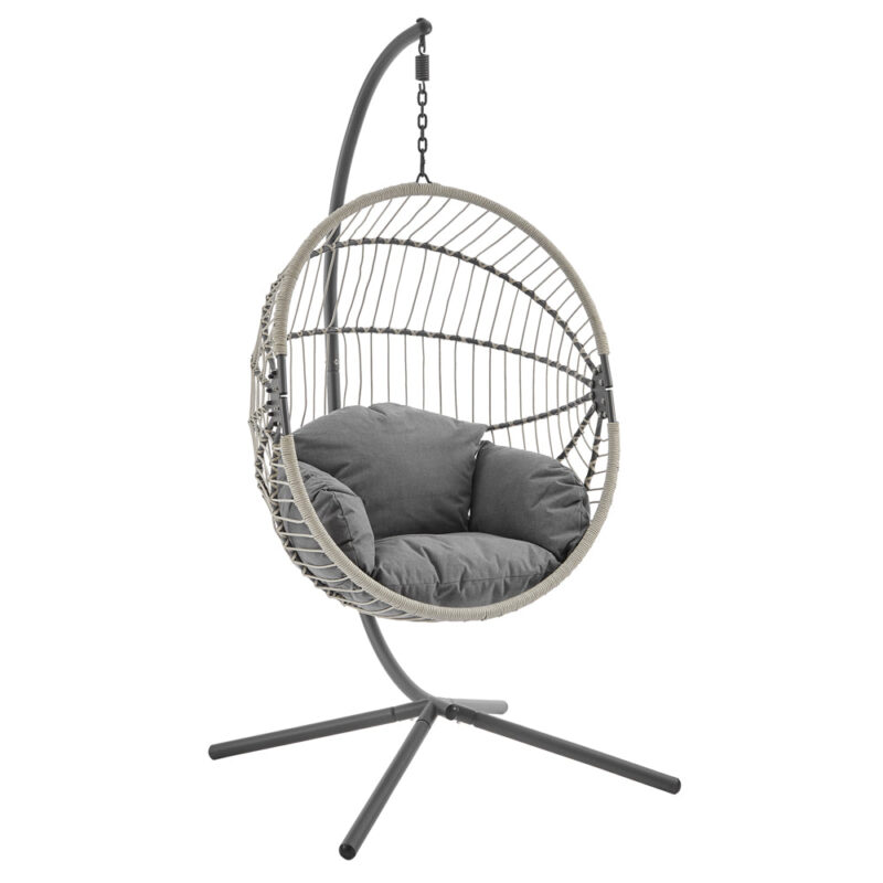 Harrington Rattan + Rope Indoor Outdoor SINGLE Hanging Chair - Image 4
