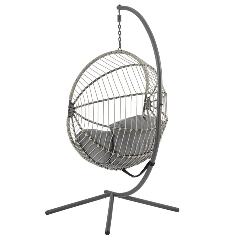 Harrington Rattan + Rope Indoor Outdoor SINGLE Hanging Chair - Image 6
