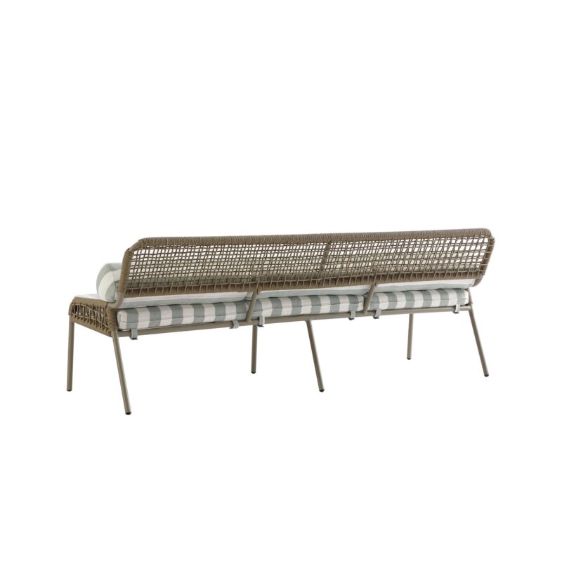 Pomona Rope Weave 5-Seater Sofa Set, Sage Striped Fabric with Taupe Frame - Image 16