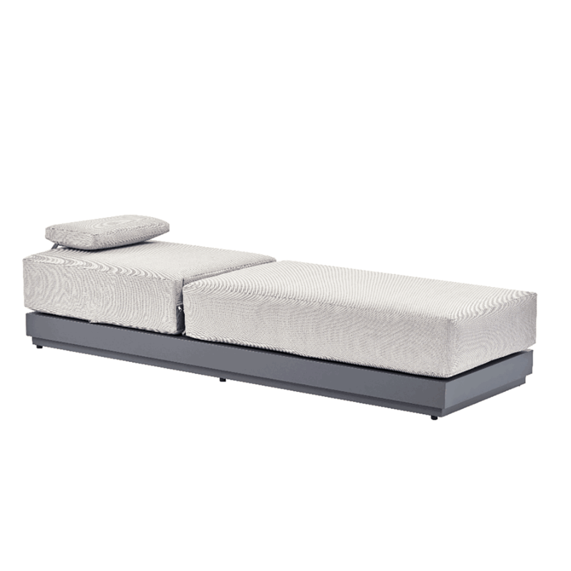 Pedra Rope and Aluminium Outdoor Sun Lounger and Side Table Set, Grey - Image 7