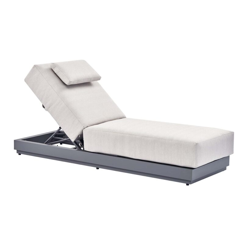 Pedra Rope and Aluminium Outdoor Sun Lounger, Grey - Image 5