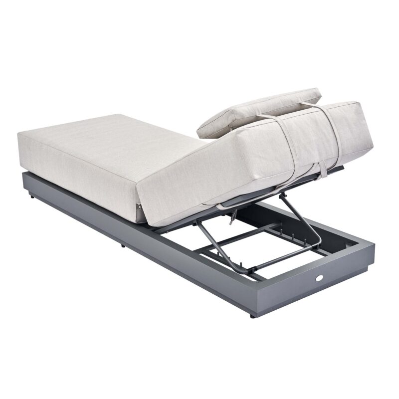 Pedra Rope and Aluminium Outdoor Sun Lounger, Grey - Image 8