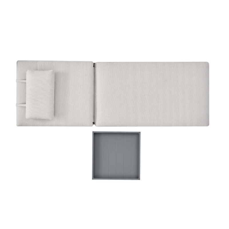 Pedra Rope and Aluminium Outdoor Sun Lounger, Grey - Image 9