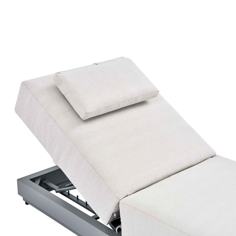 Pedra Rope and Aluminium Outdoor Sun Lounger, Grey - Image 10
