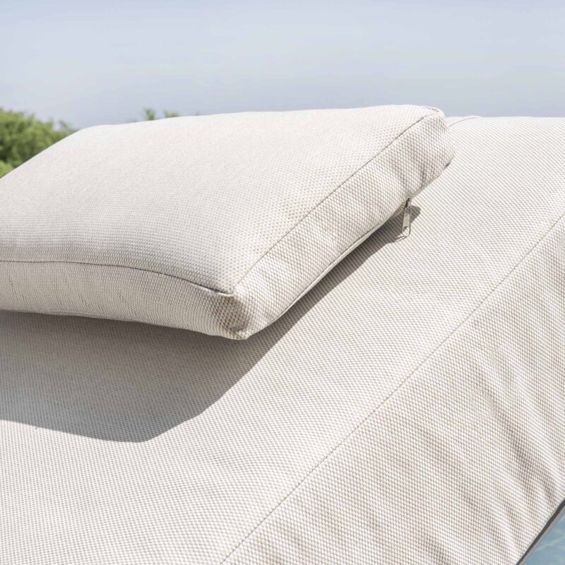 Pedra Rope and Aluminium Outdoor Sun Lounger, Grey - Image 3