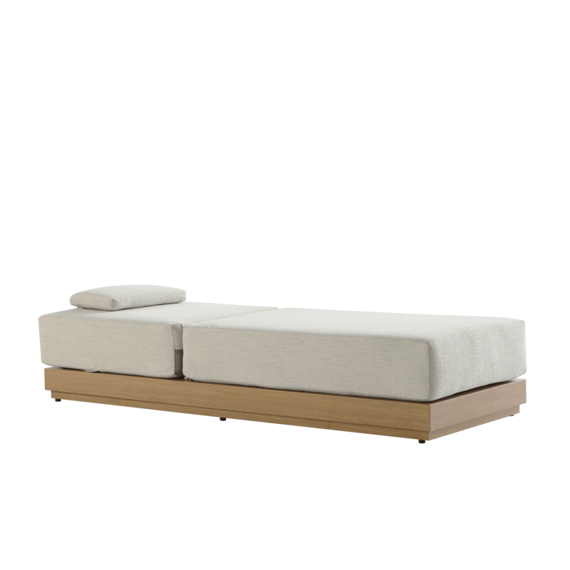 Pedra Rope and Aluminium Outdoor Sun Lounger, Natural - Image 4