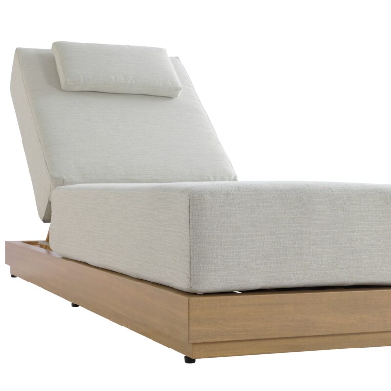 Pedra Rope and Aluminium Outdoor Sun Lounger, Natural - Image 8