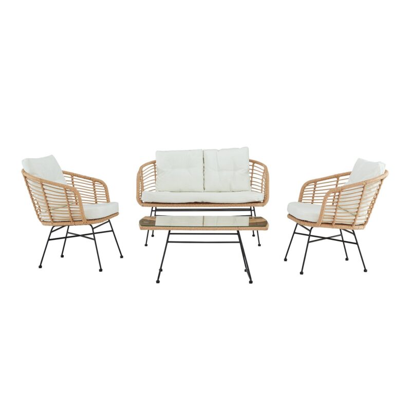 St Loy Natural 4 Seater Rattan Sofa set - Image 11