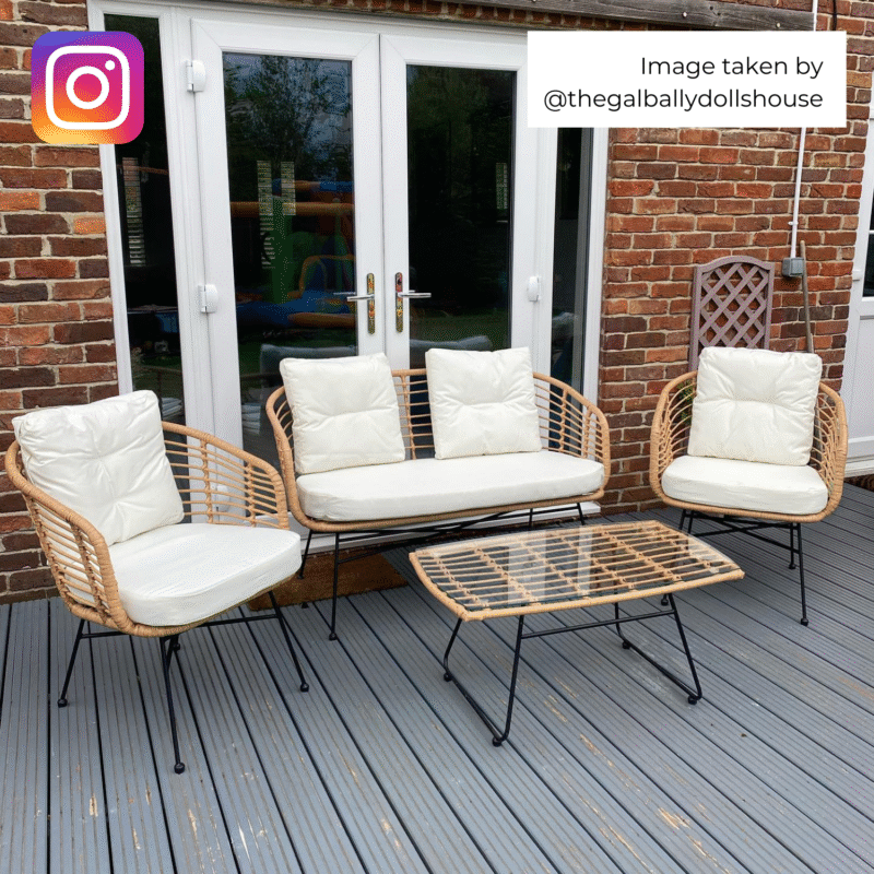 St Loy Natural 4 Seater Rattan Sofa set - Image 4