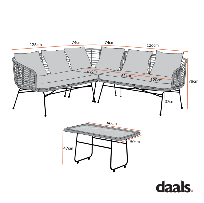 St Loy Natural Rattan Corner Sofa Set with Table - Image 11