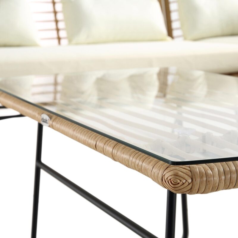 St Loy Natural Rattan Corner Sofa Set with Table - Image 18