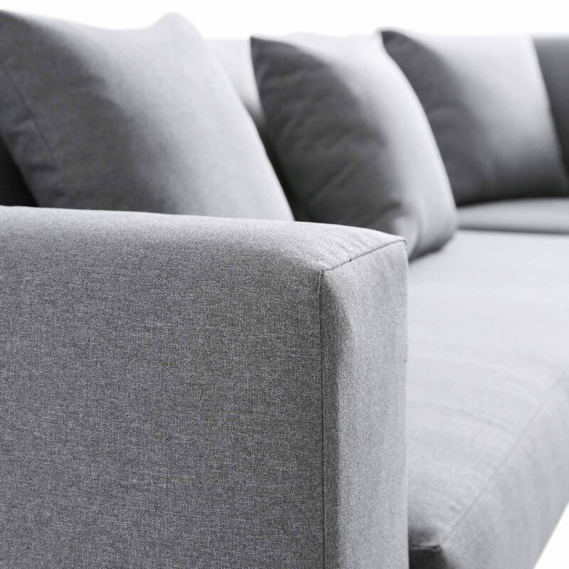 Calabasas Large Outdoor Fabric Aluminium Frame Corner Sofa Set with Coffee Table, Dark Grey - Image 9