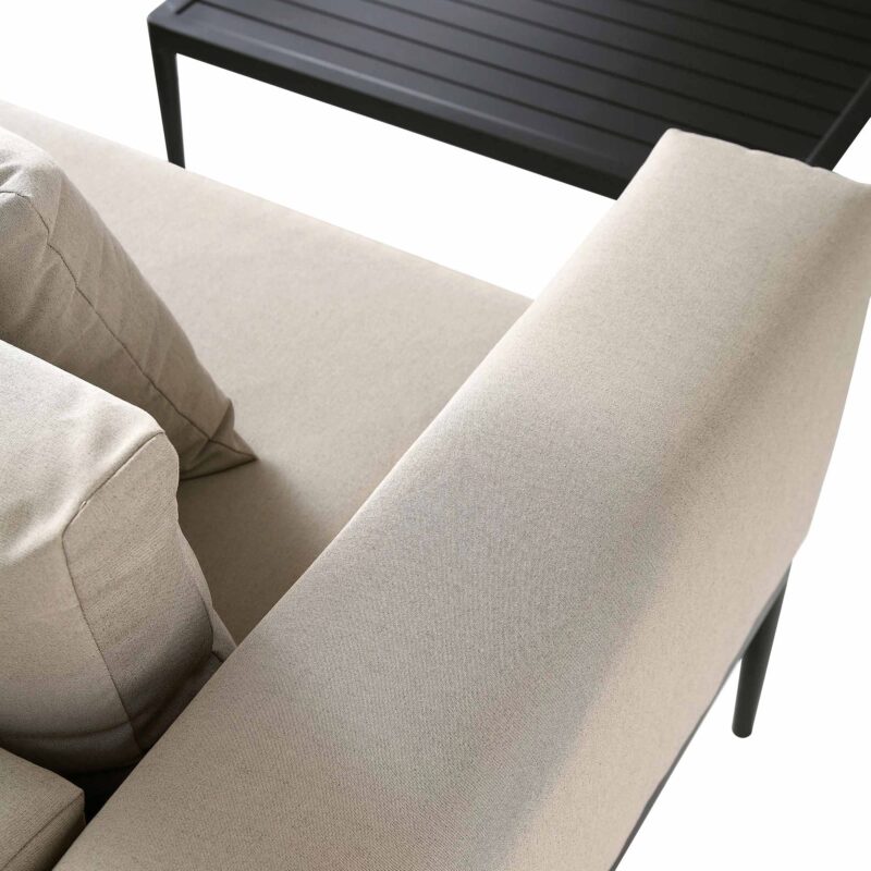 Calabasas Large Outdoor Fabric Aluminium Frame Corner Sofa Set with Coffee Table, Taupe - Image 10