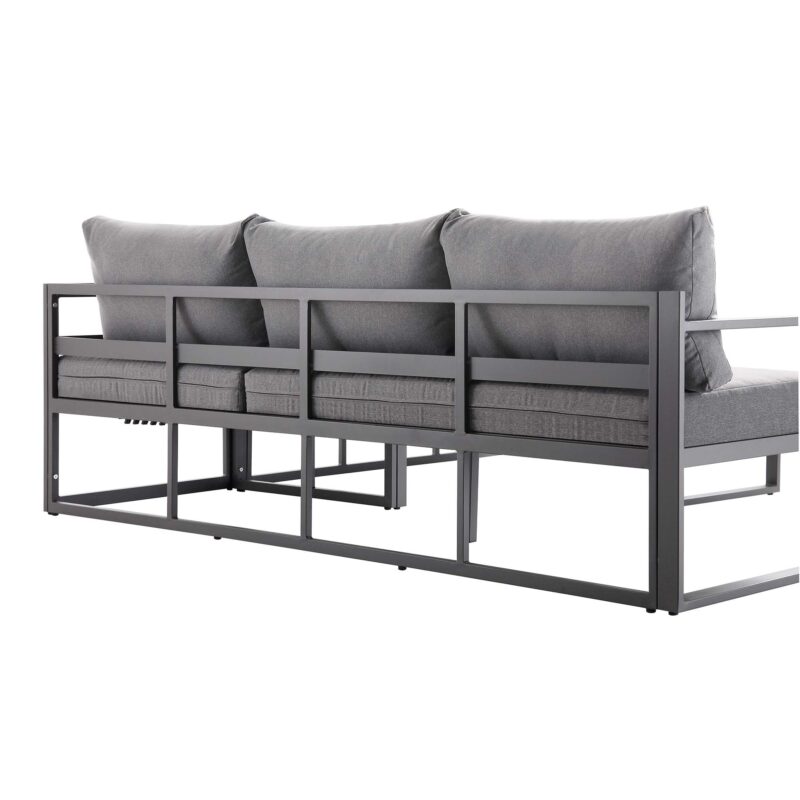 Albany Aluminium Corner Sofa Set with Reclining Back and Coffee Table, Grey - Image 14