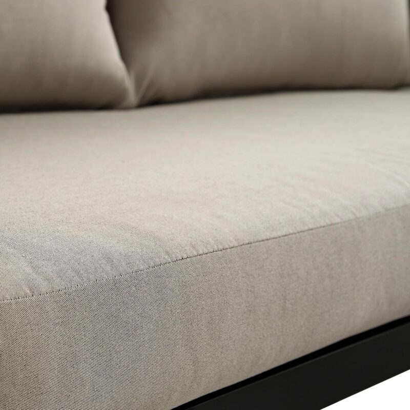 Albany Aluminium Corner Sofa Set with Reclining Back and Coffee Table, Taupe - Image 14