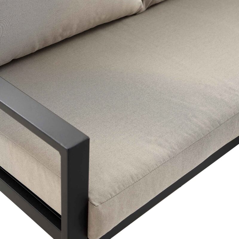 Albany Aluminium Corner Sofa Set with Reclining Back and Coffee Table, Taupe - Image 15
