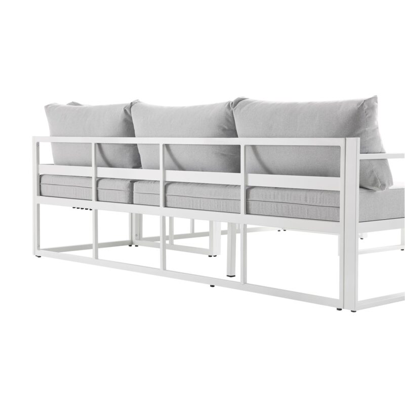 Albany Aluminium Corner Sofa Set with Reclining Back and Coffee Table, White - Image 13