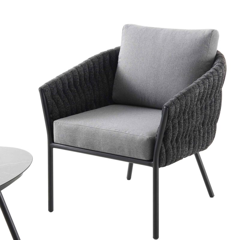 Montebello 4-Seater Outdoor Black Rope and Aluminium Sofa Set with Grey Ceramic Coffee Table - Image 10