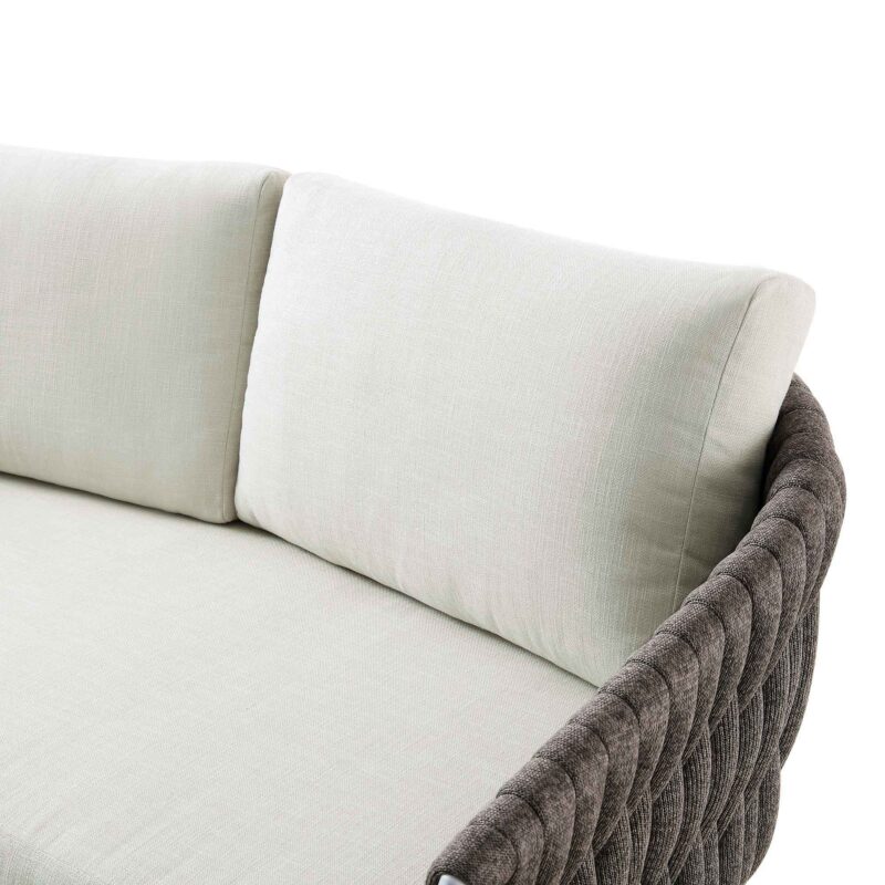 Montebello 4-Seater Outdoor Taupe Rope and Aluminium Sofa Set with White Ceramic Coffee Table - Image 10