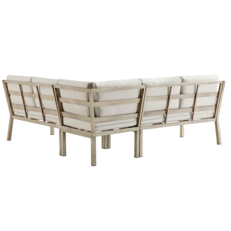 Earlswood Aluminium Washed Wood Effect Corner Sofa Set with Coffee Table - Image 7