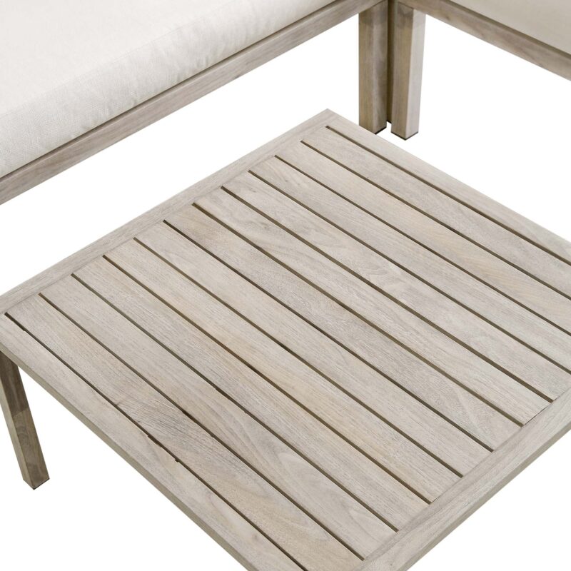 Earlswood Aluminium Washed Wood Effect Corner Sofa Set with Coffee Table - Image 9
