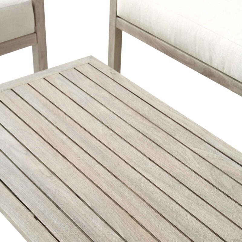 Earlswood Aluminium Washed Wood Effect Sofa Set with Coffee Table - Image 11