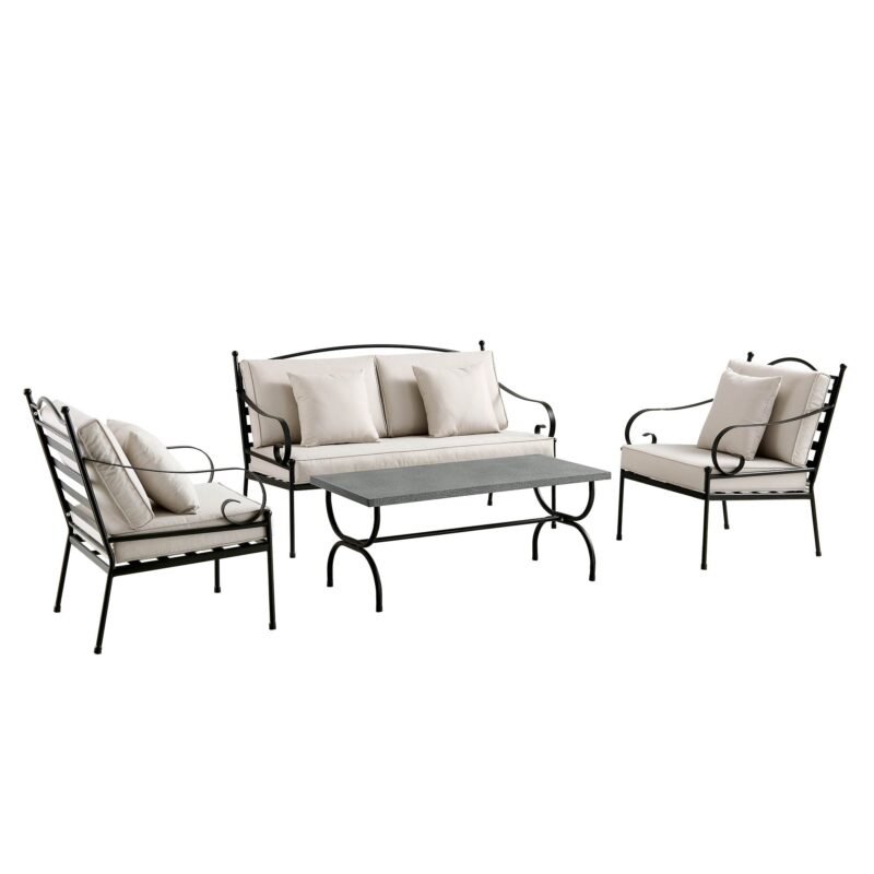 Haymes Indoor and Outdoor Metal Sofa Set with Coffee Table - Image 4