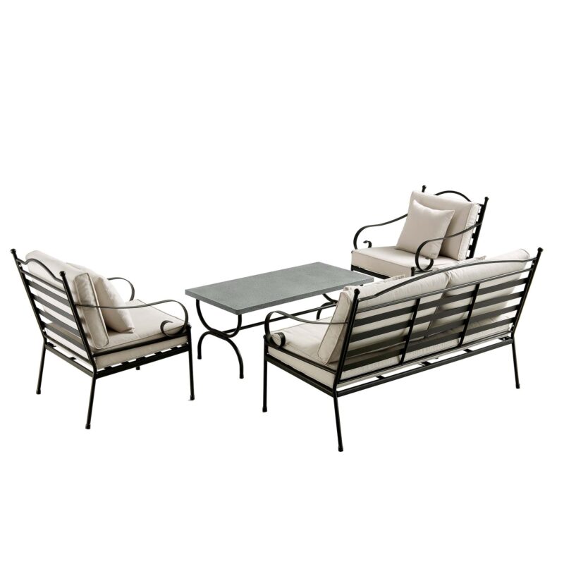 Haymes Indoor and Outdoor Metal Sofa Set with Coffee Table - Image 7