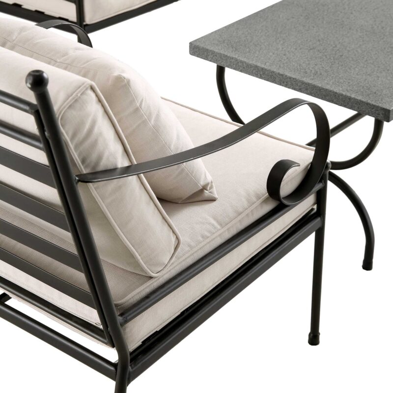 Haymes Indoor and Outdoor Metal Sofa Set with Coffee Table - Image 11