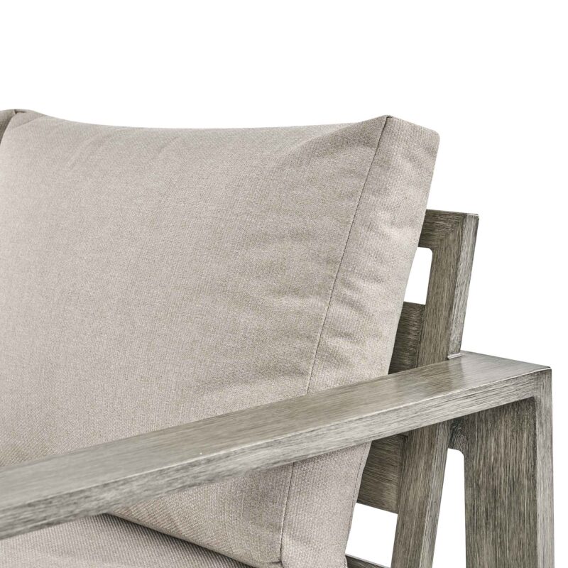 Montrose Aluminium Outdoor Sofa Set with Chaise, Brushed Silver Oak - Image 12