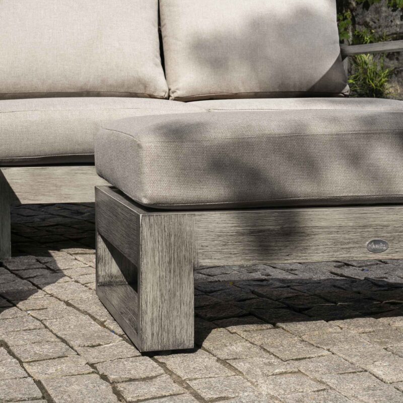 Montrose Aluminium Outdoor Sofa Set with Chaise, Brushed Silver Oak - Image 4