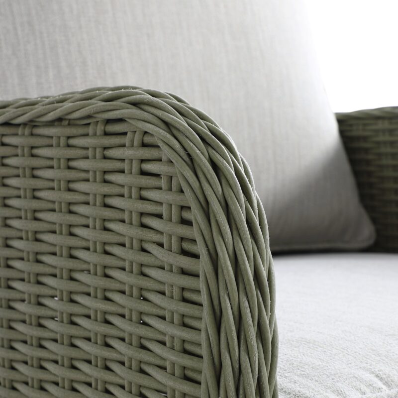 Hampshire 7-Seater Round Wicker Rattan Sofa Set with Rising Table, Desert Sage - Image 20