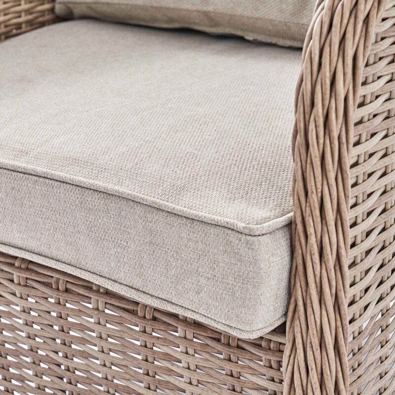 Hampshire 7-Seater Round Wicker Rattan Sofa Set with Rising Table, Natural - Image 16