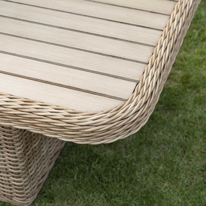 Hampshire 7-Seater Round Wicker Rattan Sofa Set with Rising Table, Natural - Image 7