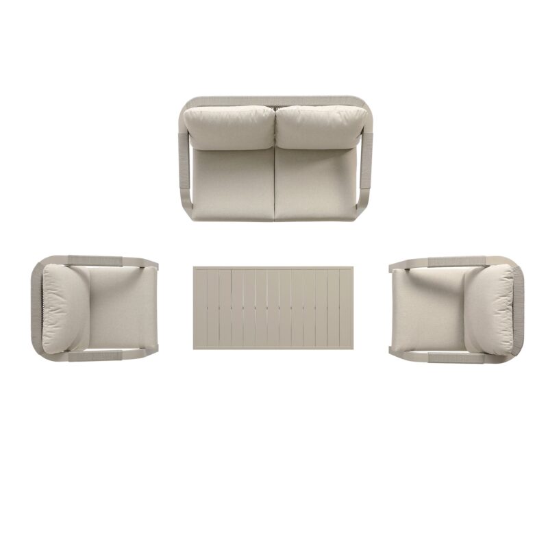 Manresa Rope 5-Seater Sofa Set, Taupe and Beige - Image 14