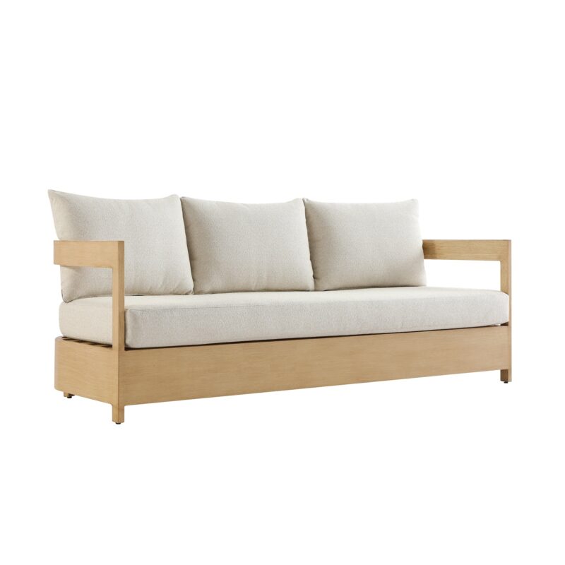 Stanford Outdoor 5-Seater Sofa Set, Natural with Beige Boucle Fabric - Image 7