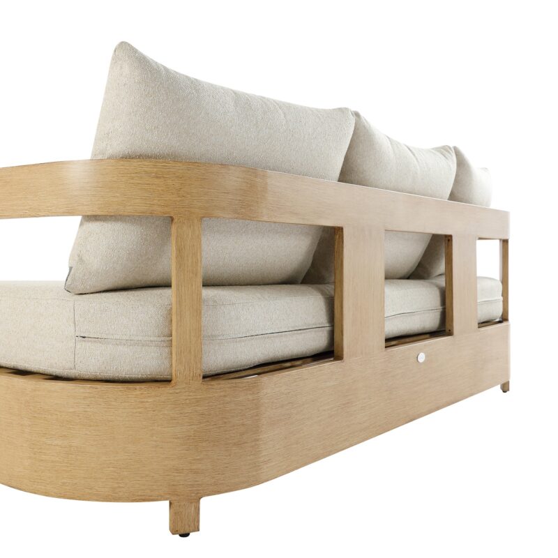 Stanford Outdoor 5-Seater Sofa Set, Natural with Beige Boucle Fabric - Image 14