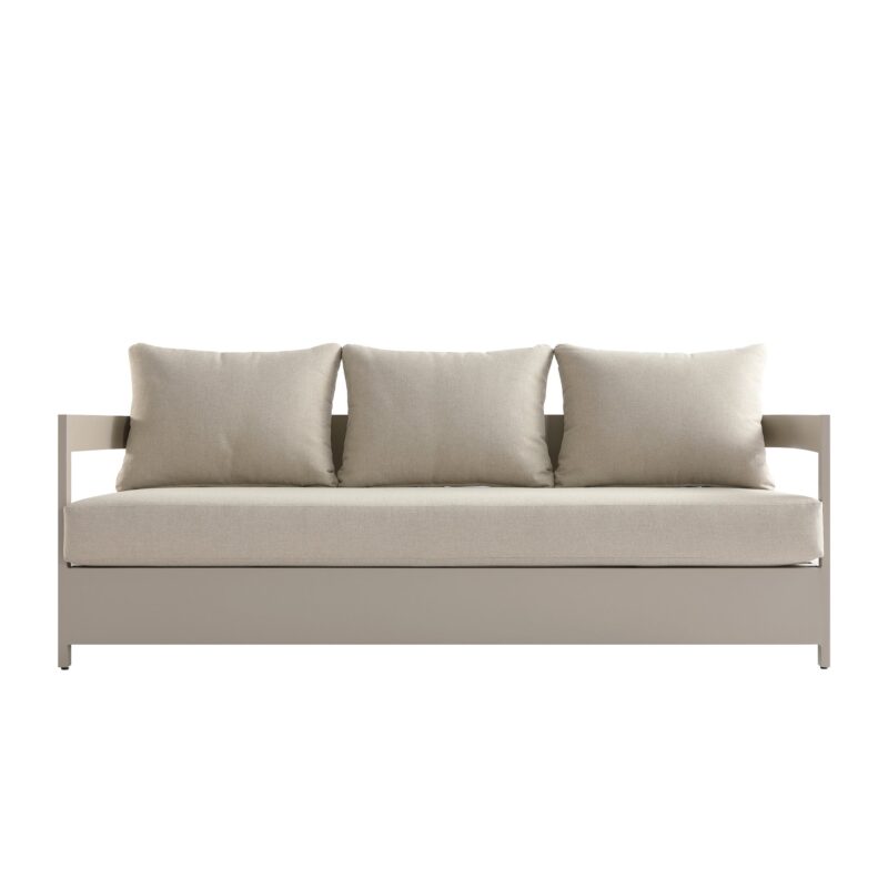 Stanford Outdoor 5-Seater Sofa Set, Taupe with Light Taupe Fabric - Image 6