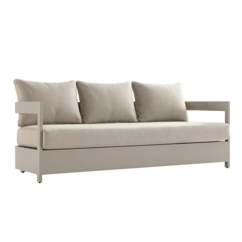 Stanford Outdoor 5-Seater Sofa Set, Taupe with Light Taupe Fabric - Image 7