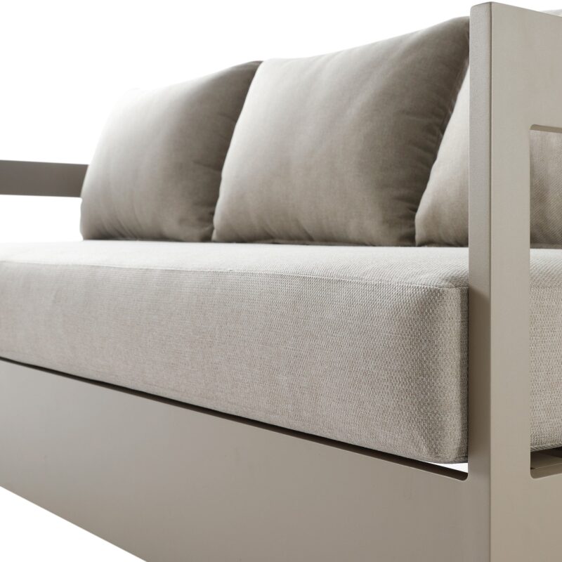 Stanford Outdoor 5-Seater Sofa Set, Taupe with Light Taupe Fabric - Image 13