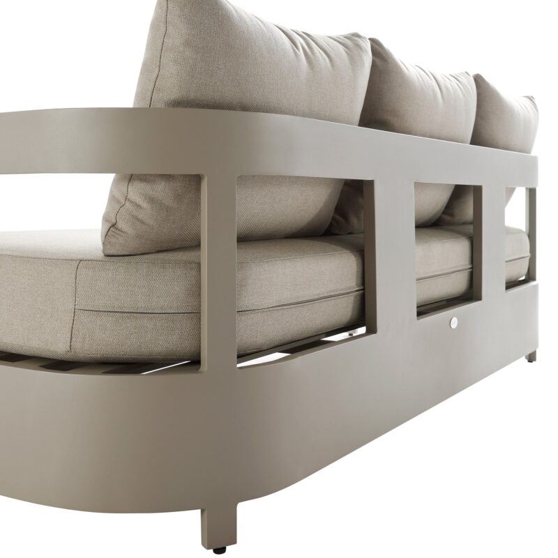 Stanford Outdoor 5-Seater Sofa Set, Taupe with Light Taupe Fabric - Image 14