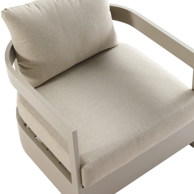 Stanford Outdoor 5-Seater Sofa Set, Taupe with Light Taupe Fabric - Image 15