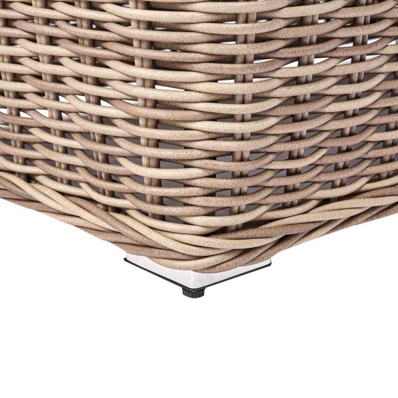 Bellagio Round Wicker Sofa Set with Firepit Coffee Table, Natural - Image 11
