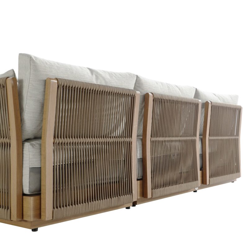 Pedra Rope and Aluminium Outdoor Chaise Sofa Set, Natural - Image 9