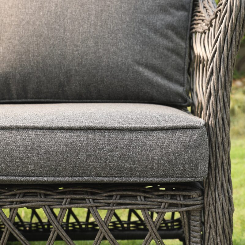 Willowbrook Lattice Weave Rattan 7-Seater Large Sofa Set, Dark Grey - Image 15