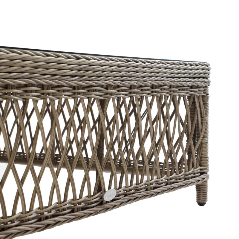 Willowbrook Lattice Weave Rattan 7-Seater Large Sofa Set, Natural - Image 8
