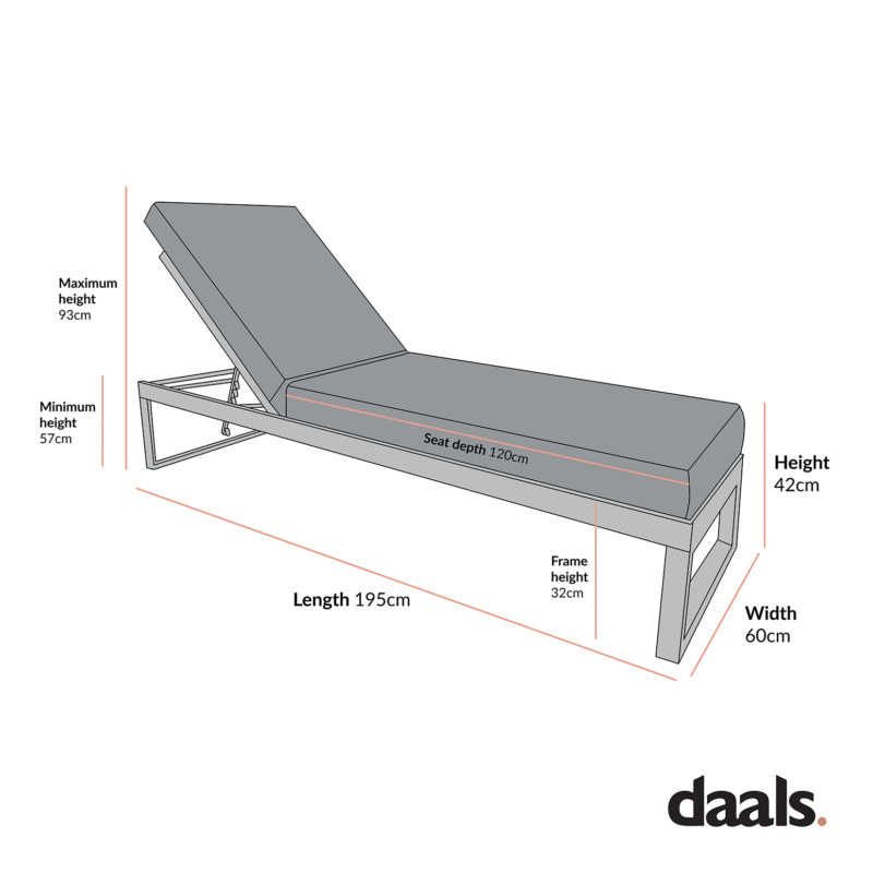 Albany Aluminium Sun Lounger, Taupe - Image 4