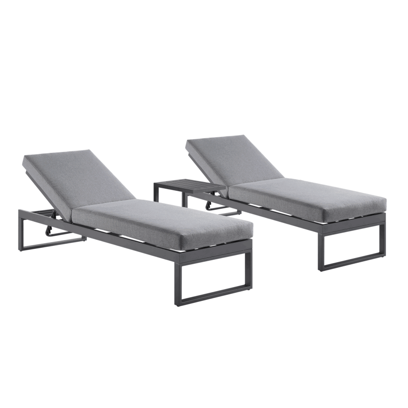 Albany Aluminium Sun Lounger and Side Table Set, Grey - Image 3