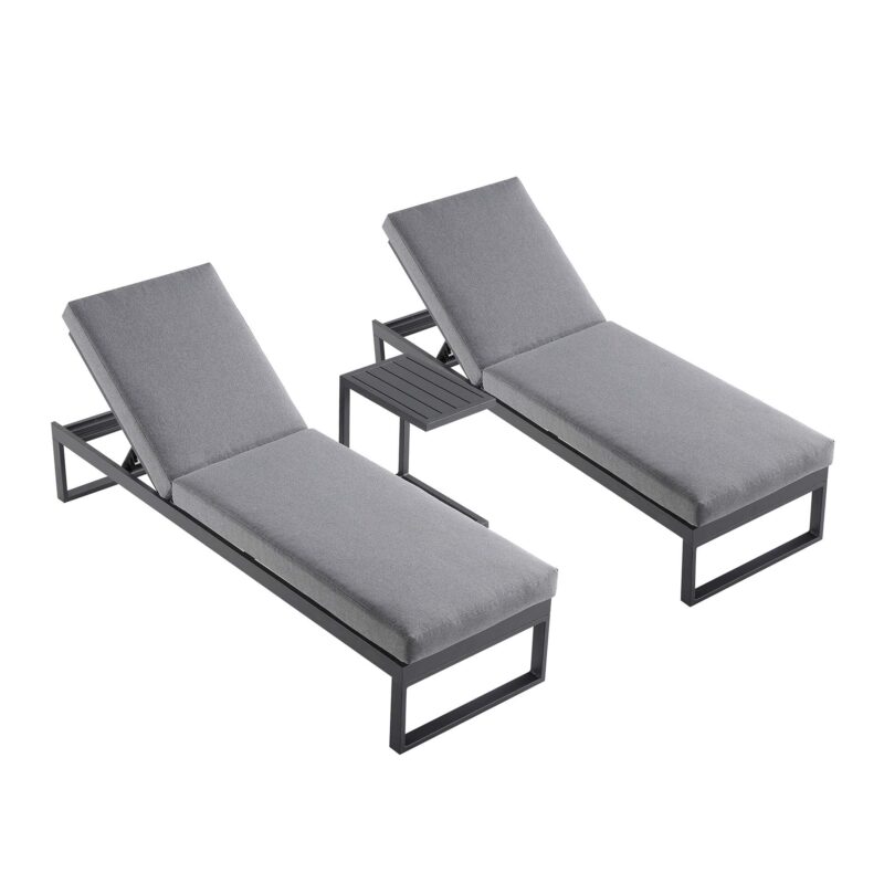Albany Aluminium Sun Lounger and Side Table Set, Grey - Image 4